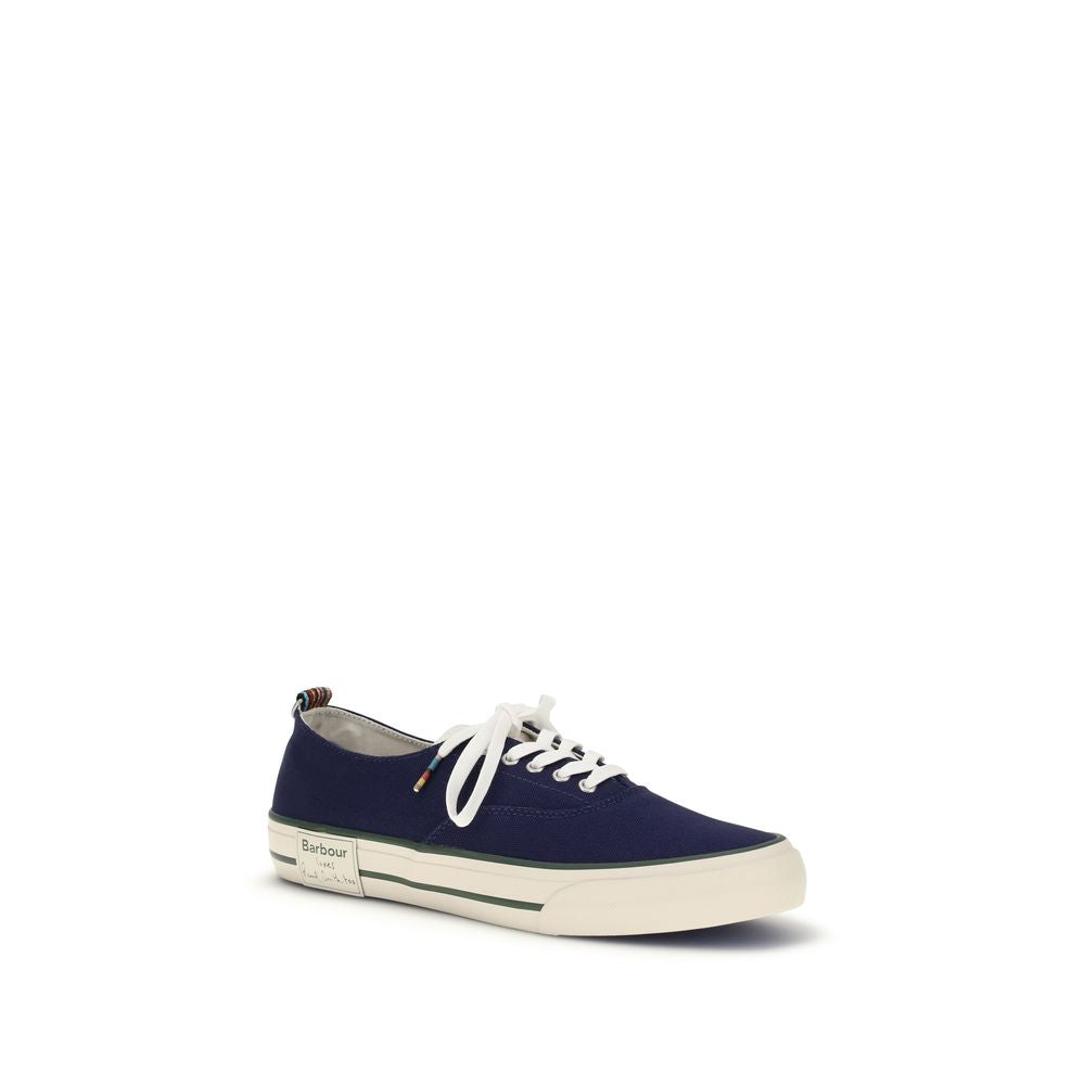 Barbour Blue Cotton Low Top Sneakers Barbour
