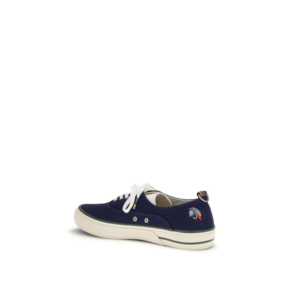 Barbour Blue Cotton Low Top Sneakers Barbour