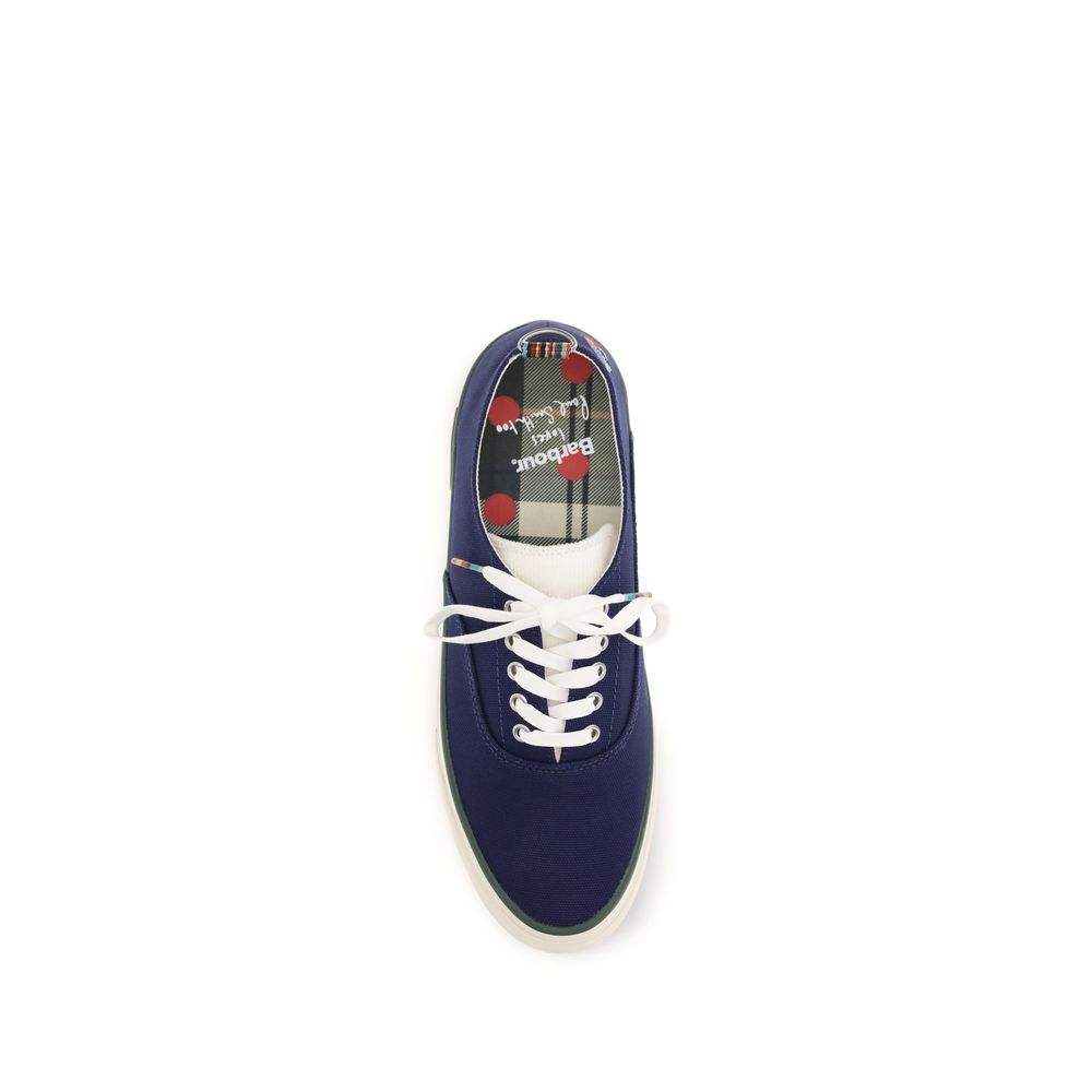 Barbour Blue Cotton Low Top Sneakers Barbour