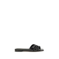 Saint Laurent Black Calf Leather Bos Taurus Flat Sandals Saint Laurent