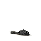 Saint Laurent Black Calf Leather Bos Taurus Flat Sandals Saint Laurent