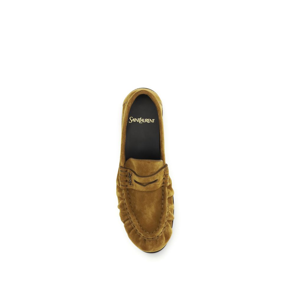 Saint Laurent Beige Calf Leather Bos Taurus Slip-On Loafers Saint Laurent