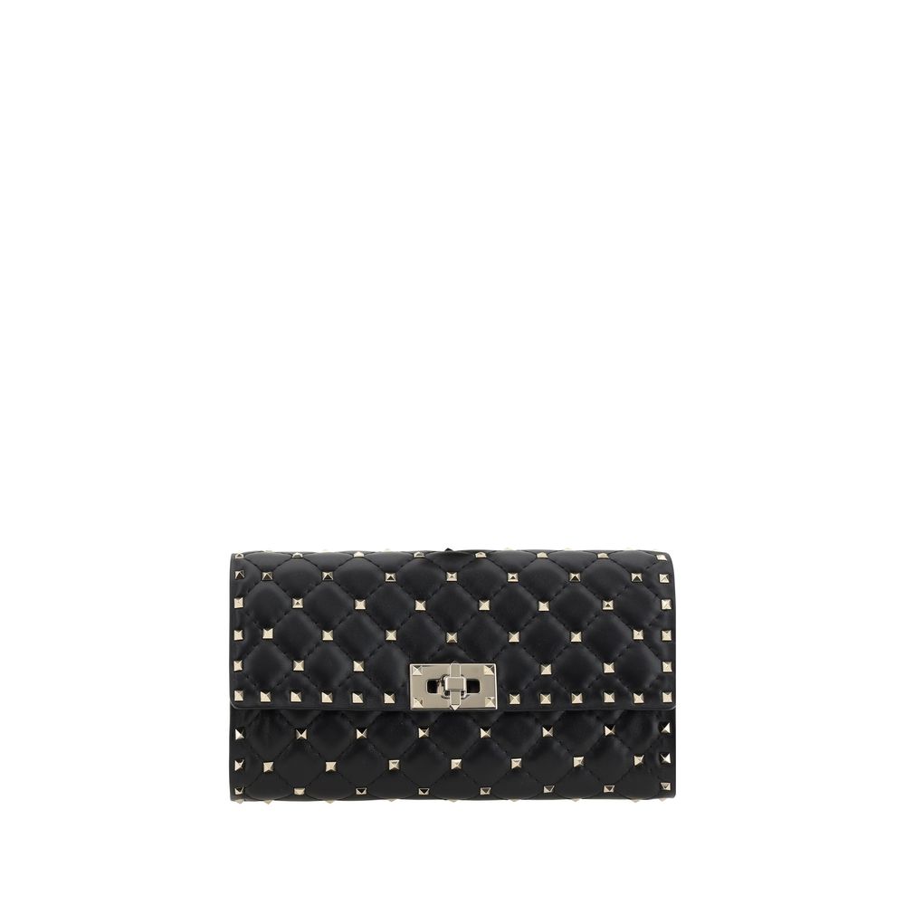 Valentino Garavani Black Calf Leather Bos Taurus Shoulder Bag Valentino Garavani