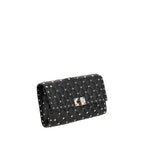 Valentino Garavani Black Calf Leather Bos Taurus Shoulder Bag Valentino Garavani