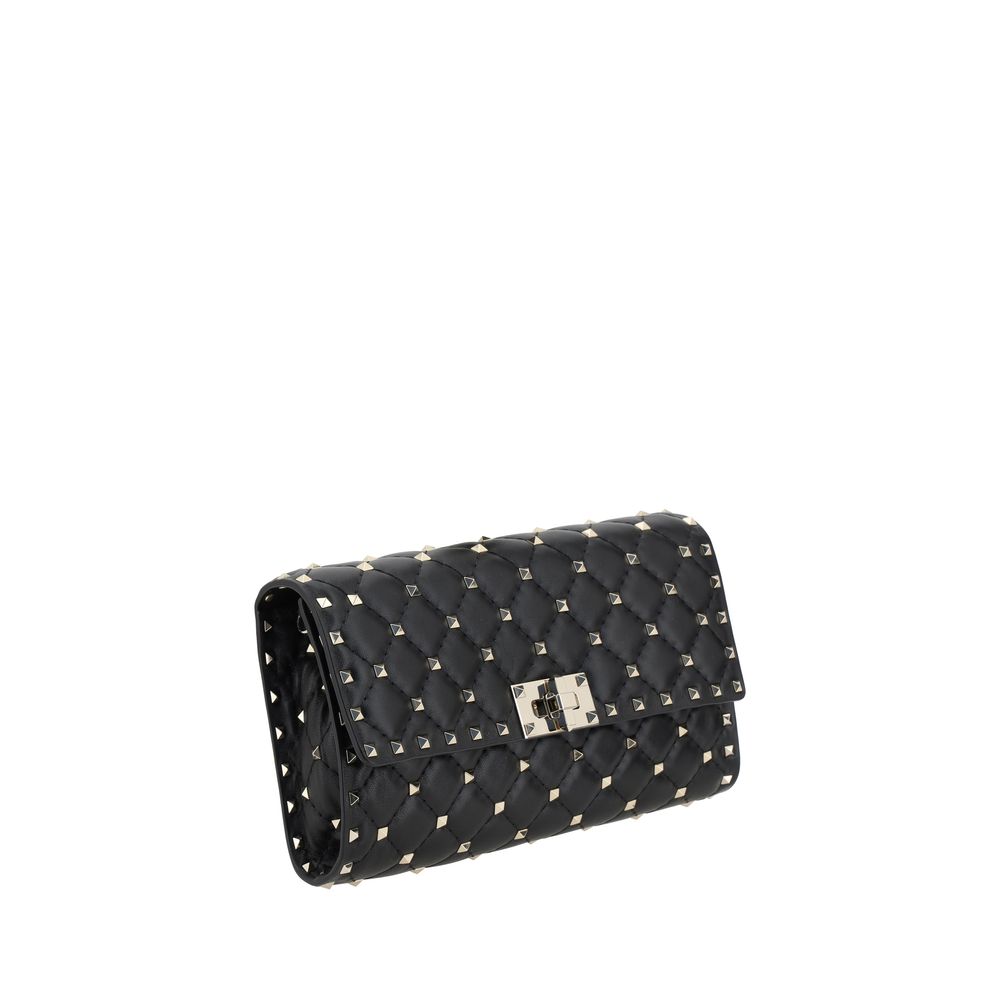 Valentino Garavani Black Calf Leather Bos Taurus Shoulder Bag Valentino Garavani