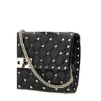 Valentino Garavani Black Calf Leather Bos Taurus Shoulder Bag Valentino Garavani