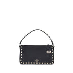 Valentino Garavani Black Calf Leather Bos Taurus Shoulder Bag Valentino Garavani