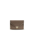 Valentino Garavani Brown Calf Leather Bos Taurus Wallet Valentino Garavani