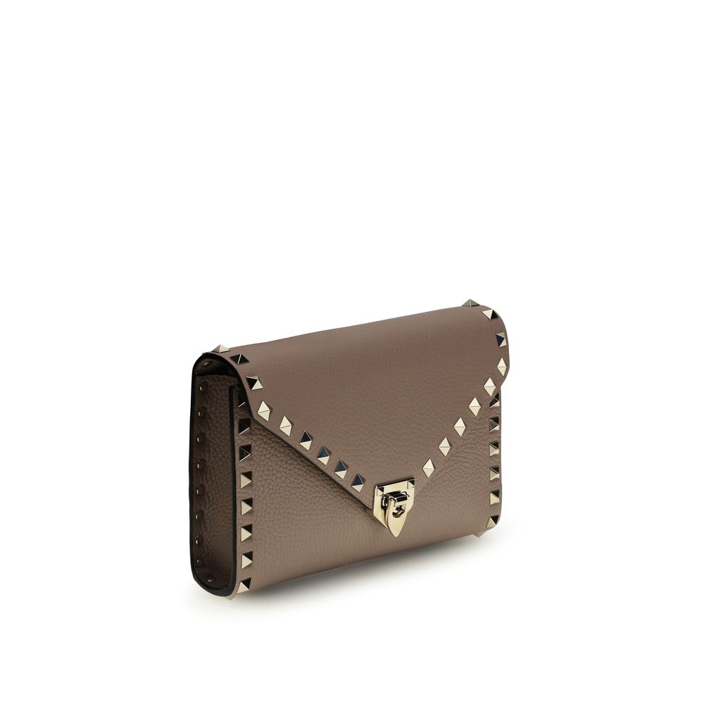 Valentino Garavani Brown Calf Leather Bos Taurus Wallet Valentino Garavani