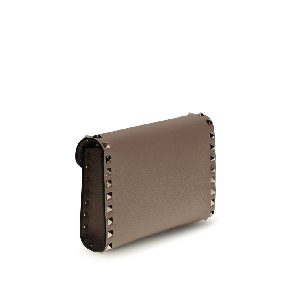 Valentino Garavani Brown Calf Leather Bos Taurus Wallet Valentino Garavani