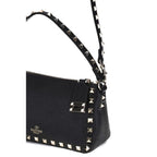 Valentino Garavani Black Calf Leather Bos Taurus Shoulder Bag Valentino Garavani