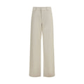 Fendi Beige Cotton Straight-Leg Jeans Fendi