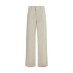 Fendi Beige Cotton Straight-Leg Jeans Fendi