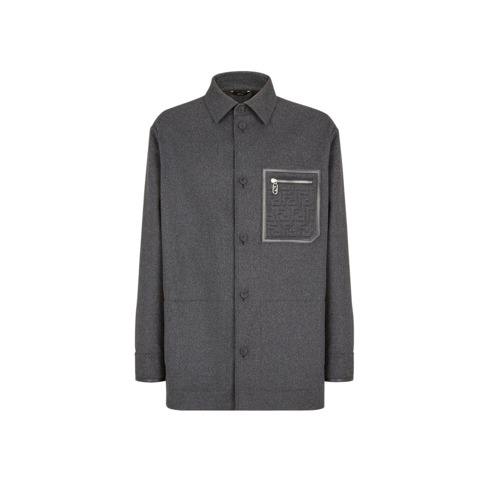 Fendi Gray Cashmere Coat Fendi