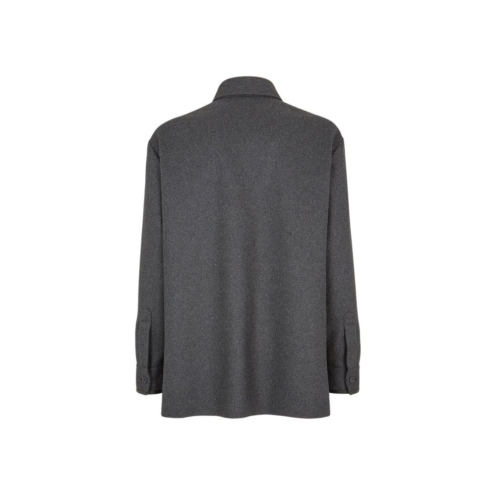 Fendi Gray Cashmere Coat Fendi