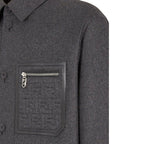 Fendi Gray Cashmere Coat Fendi
