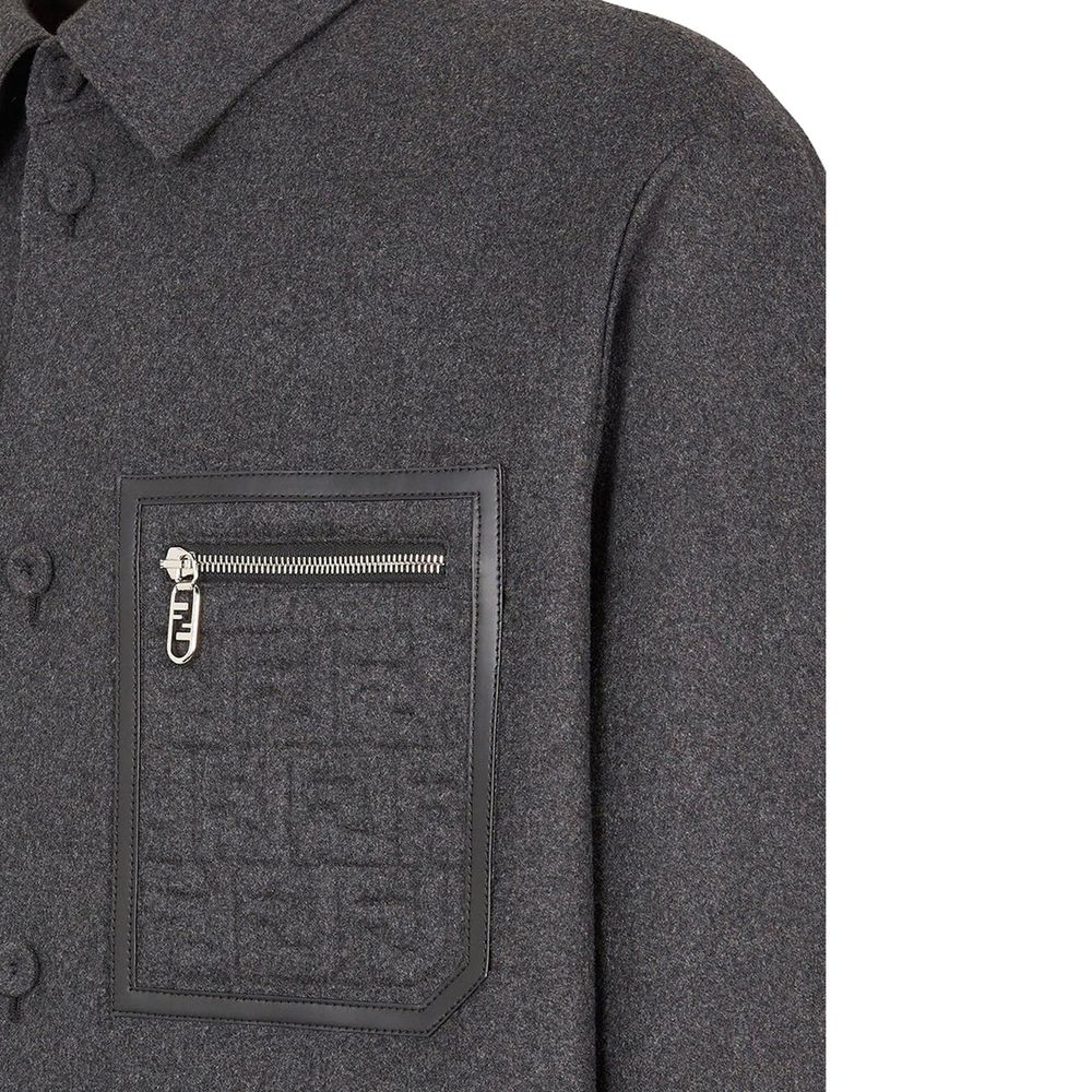Fendi Gray Cashmere Coat Fendi