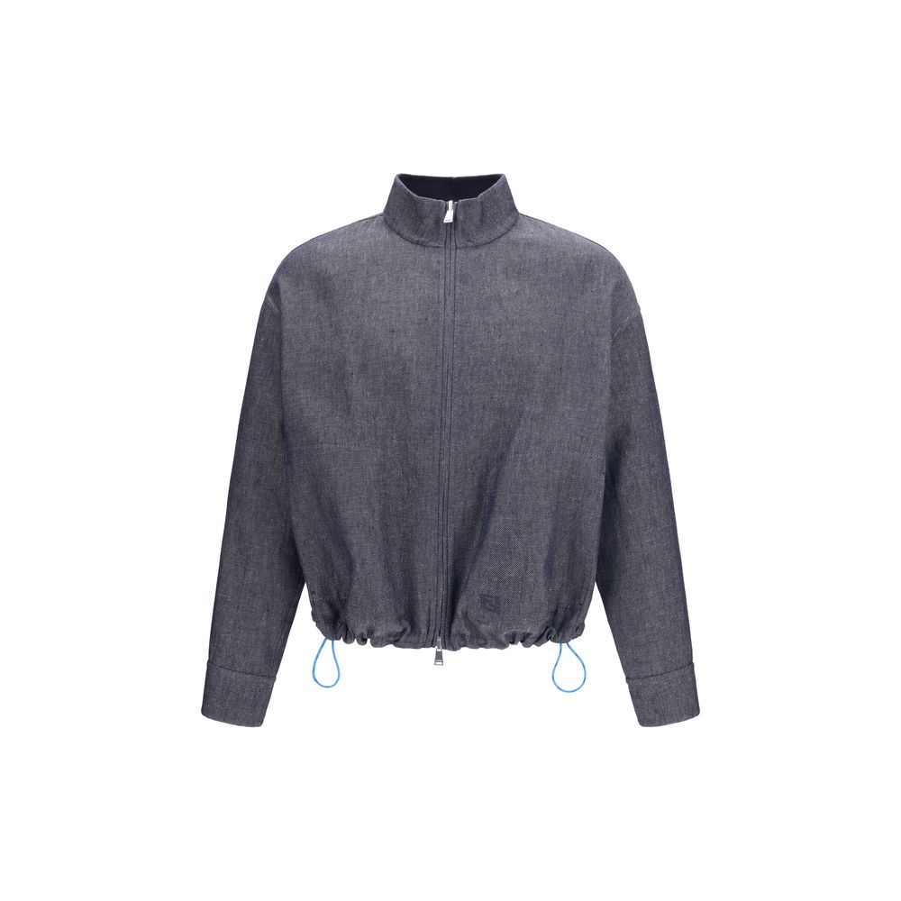 Fendi Blue Linen Denim Jacket Fendi