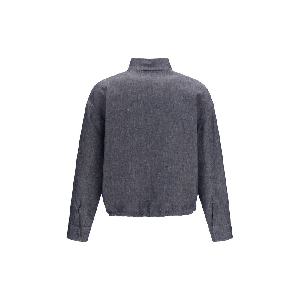 Fendi Blue Linen Denim Jacket Fendi