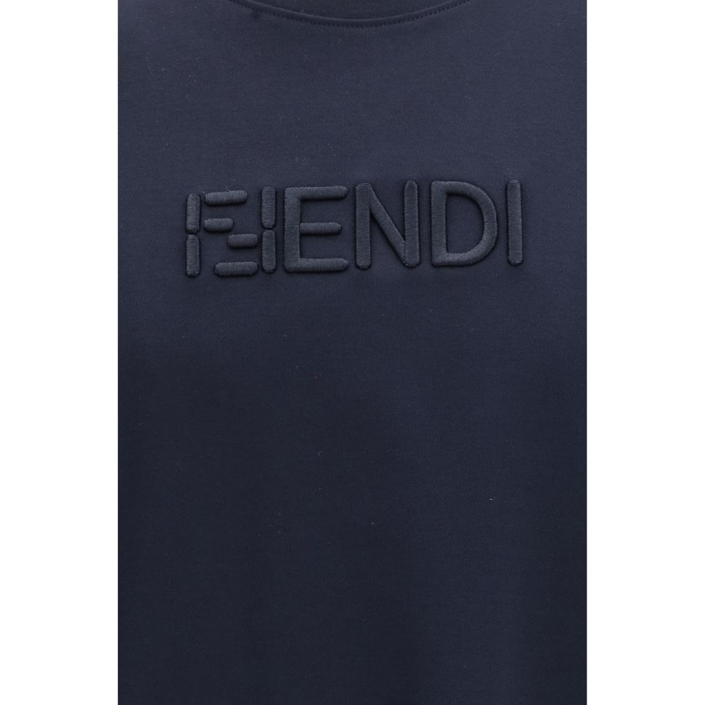 Fendi Blue Cotton T-Shirt Fendi