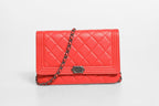 Chanel Boy Wallet on Chain Red Lambskin Chanel