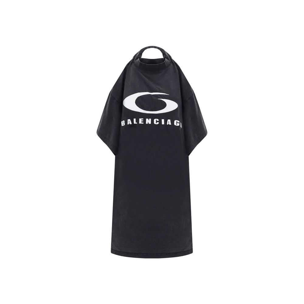 Balenciaga Black Cotton Casual Dress Balenciaga