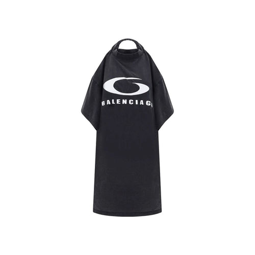 Balenciaga Black Cotton Casual Dress Balenciaga