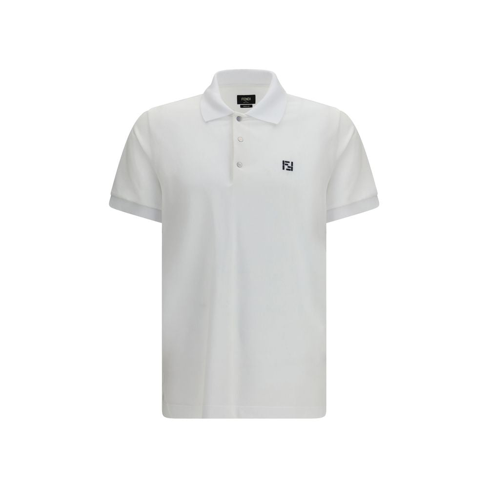 Fendi White Cotton Polo Shirt Fendi