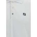 Fendi White Cotton Polo Shirt Fendi