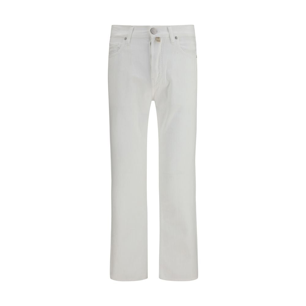 Jacob Cohen White Cotton Straight-Leg Jeans Jacob Cohen