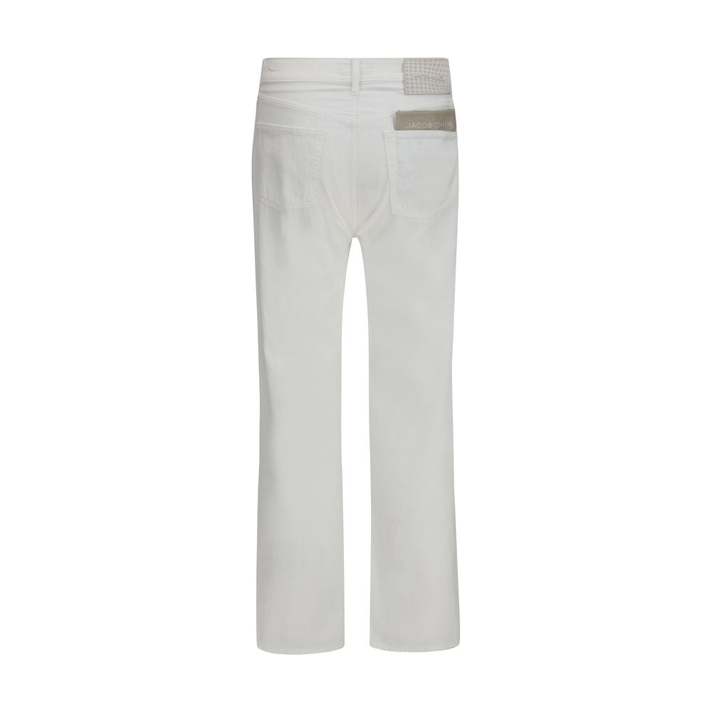 Jacob Cohen White Cotton Straight-Leg Jeans Jacob Cohen