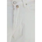Jacob Cohen White Cotton Straight-Leg Jeans Jacob Cohen