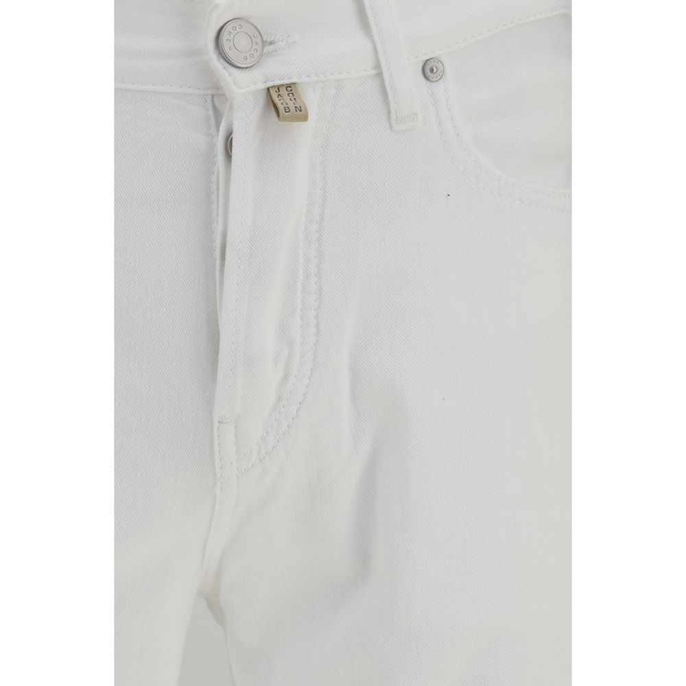 Jacob Cohen White Cotton Straight-Leg Jeans Jacob Cohen