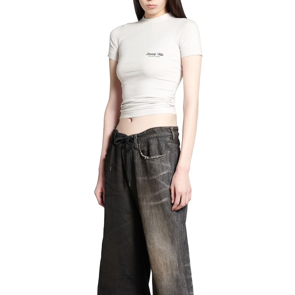 Balenciaga White Cotton T-Shirt Balenciaga