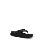 Prada Black Calf Leather Bos Taurus Flip-Flop Sandals Prada