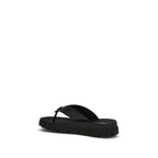 Prada Black Calf Leather Bos Taurus Flip-Flop Sandals Prada