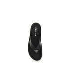 Prada Black Calf Leather Bos Taurus Flip-Flop Sandals Prada