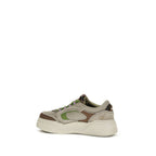 Fendi Brown Calf Leather Bos Taurus Chunky Sneakers Fendi