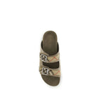 Burberry Beige Calf Leather Bos Taurus Flat Sandals Burberry