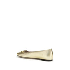 Valentino Garavani Gold Calf Leather Bos Taurus Ballet Flats Valentino Garavani