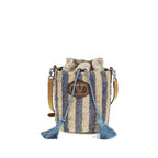 Valentino Garavani Blue Raffia Backet Bag Valentino Garavani