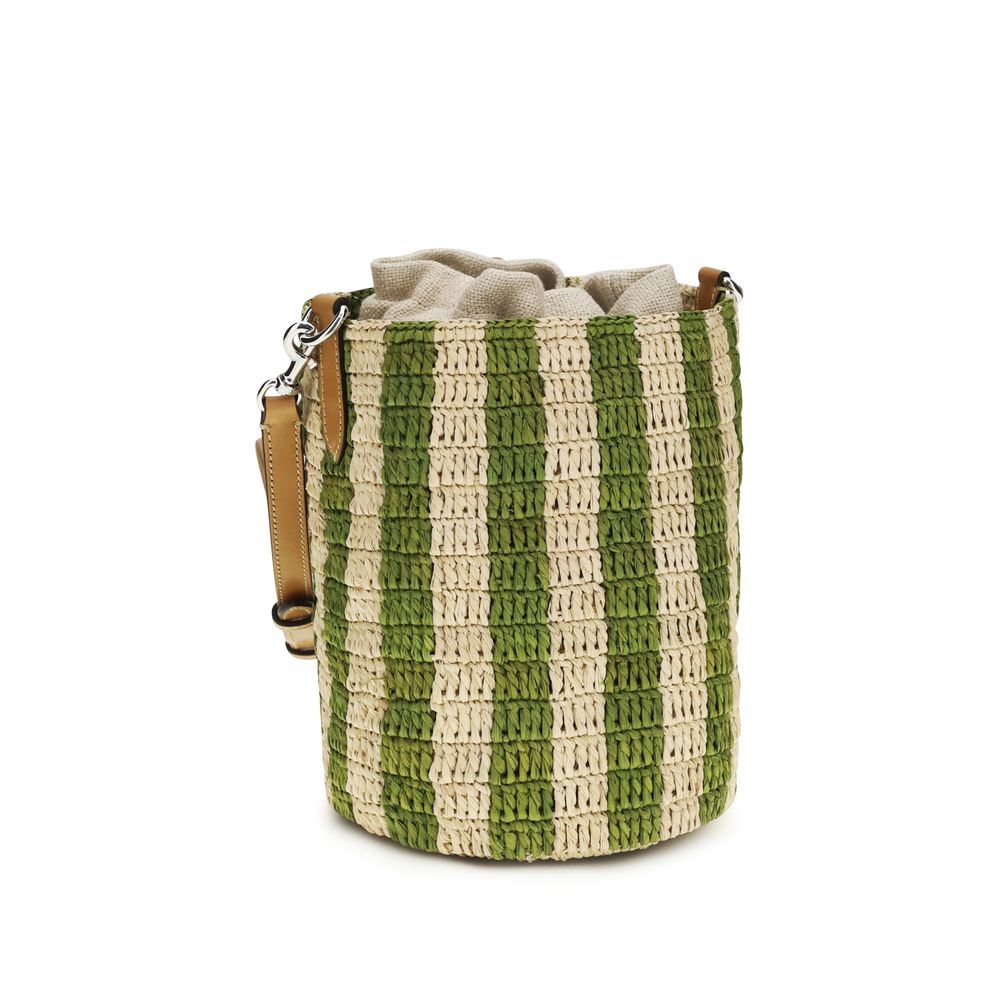 Valentino Garavani Bicolor Raffia Backet Bag Valentino Garavani