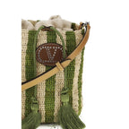 Valentino Garavani Bicolor Raffia Backet Bag Valentino Garavani