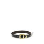 Versace Black Calf Leather Bos Taurus Regular Belt Versace