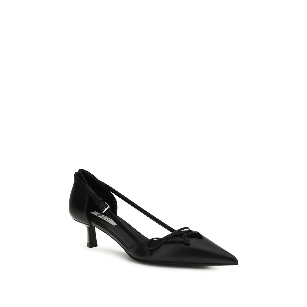 Prada Black Goatskin High Heel Pumps Prada
