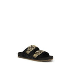 Burberry Black Calf Leather Bos Taurus Strap-On Sandals Burberry