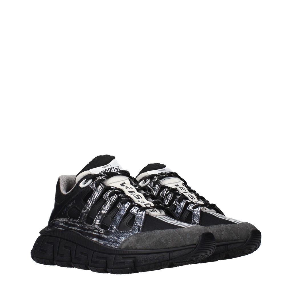 Versace Black Fabric Athletic Sneakers Versace