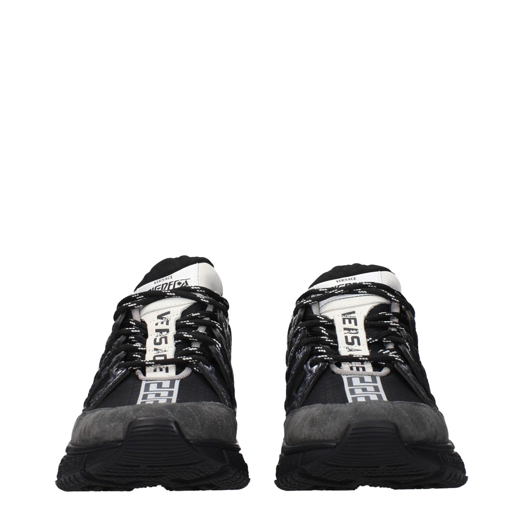 Versace Black Fabric Athletic Sneakers Versace