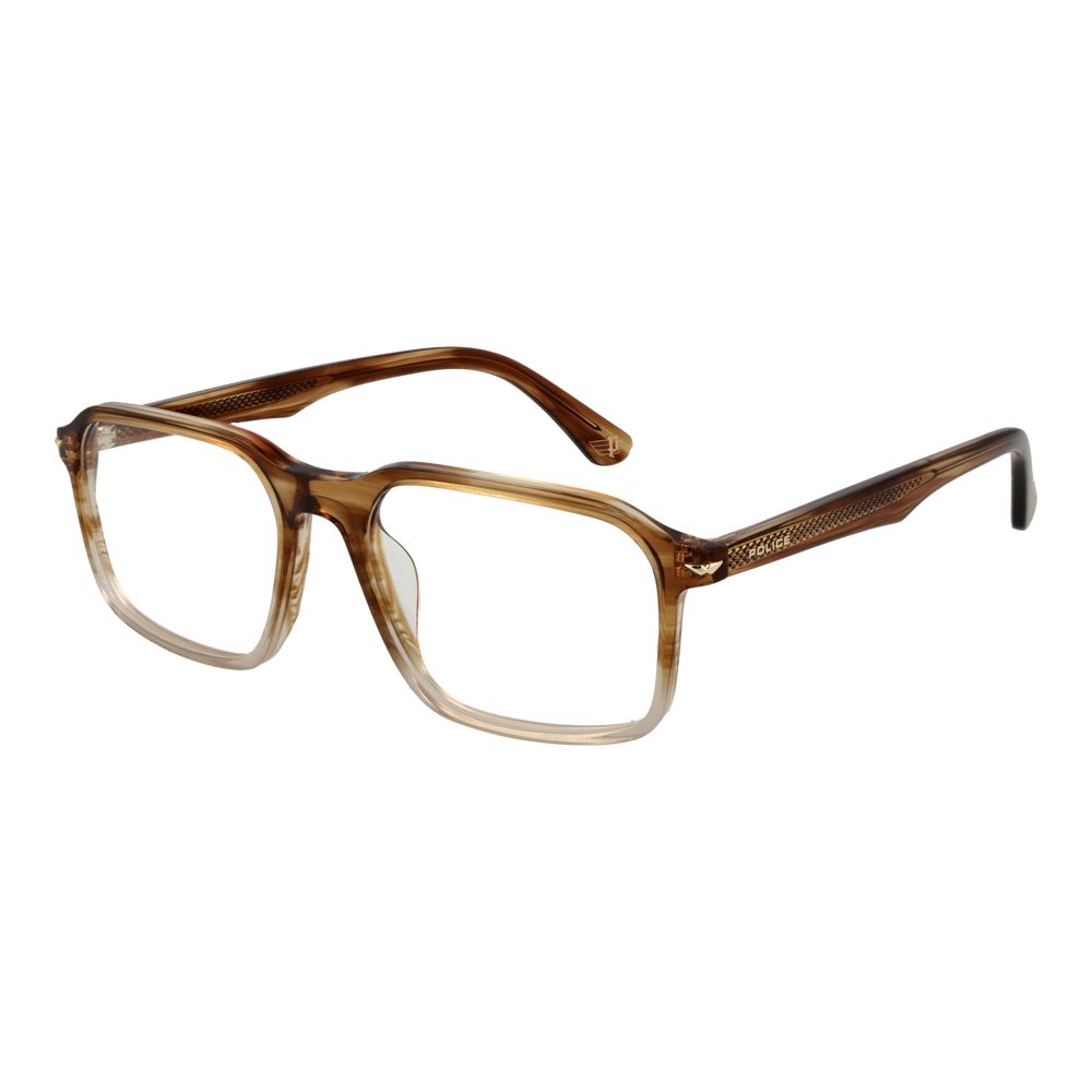 Police Brown Cellulose Acetate Glasses (Frames) Police