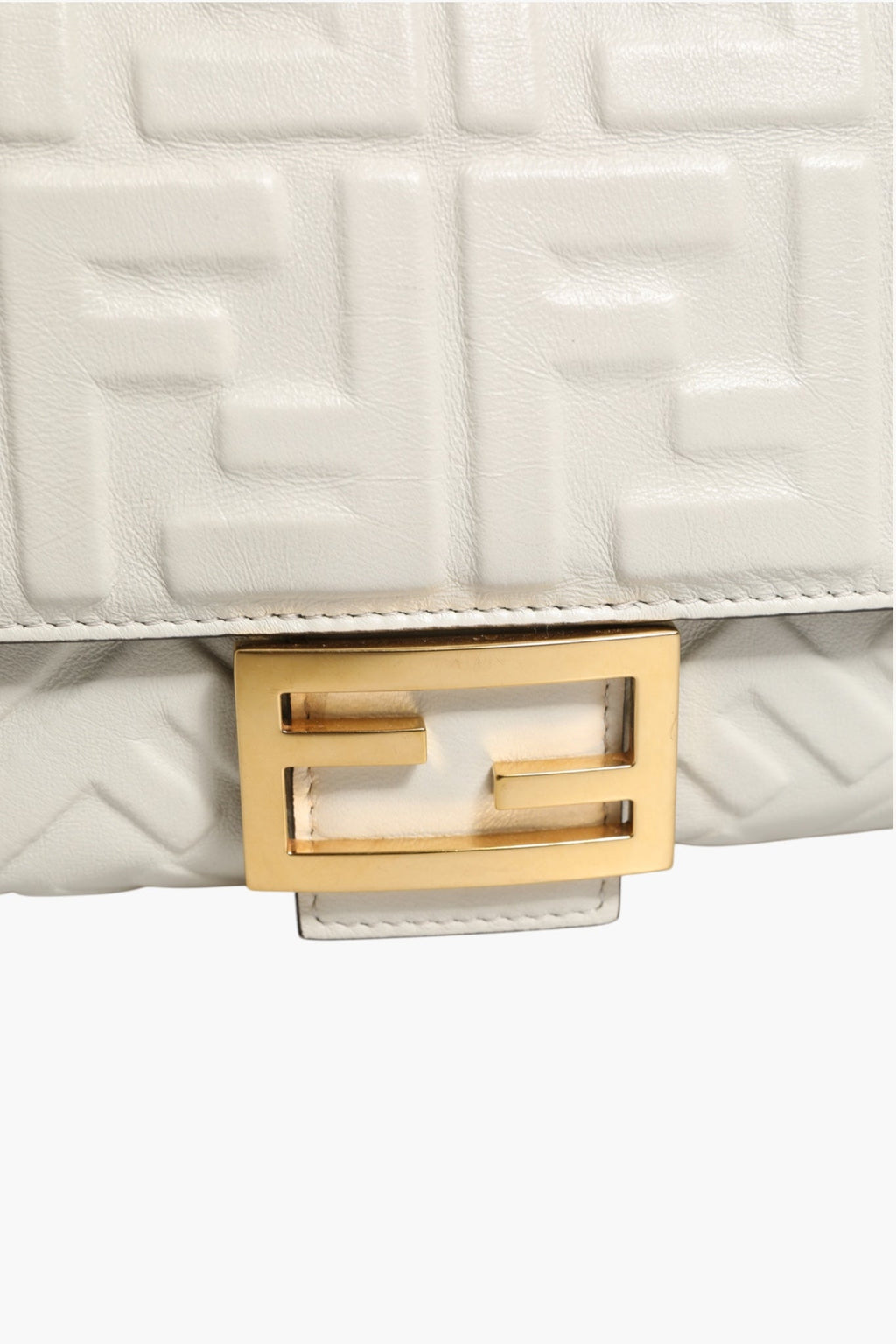 Fendi FF Embossed Baguette Nappa Leather Bag Fendi